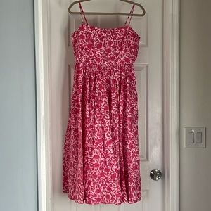 JCrew size 10 pink/white midi dress